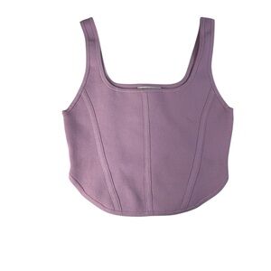 Aritzia Babaton Sculpt Knit Crop Top Bustier - small lilac